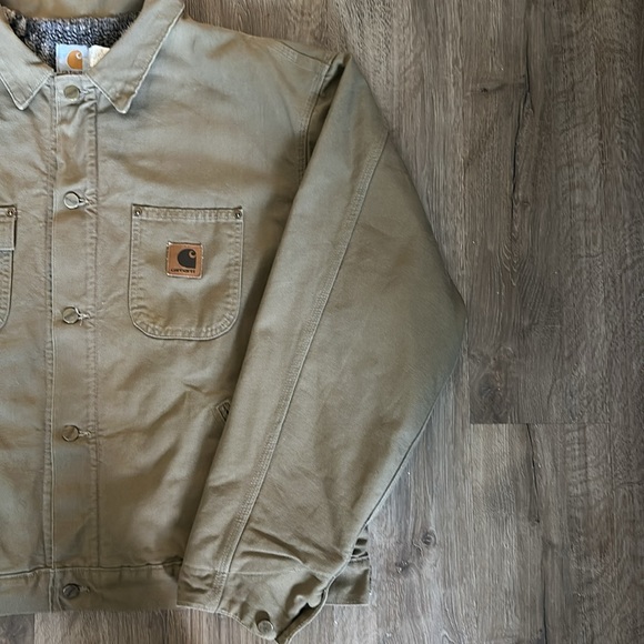 Vintage Carhartt Southwestern Sherpa Lined Aztec Jacket JP1021 XXL - Picture 4 of 10